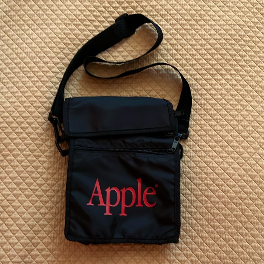 Black Apple shoulder bag